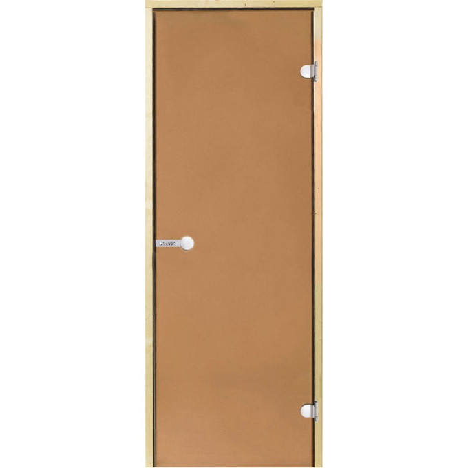 Дверь стеклянная HARVIA 8х19 коробка ольха, стекло бронза D81901L
